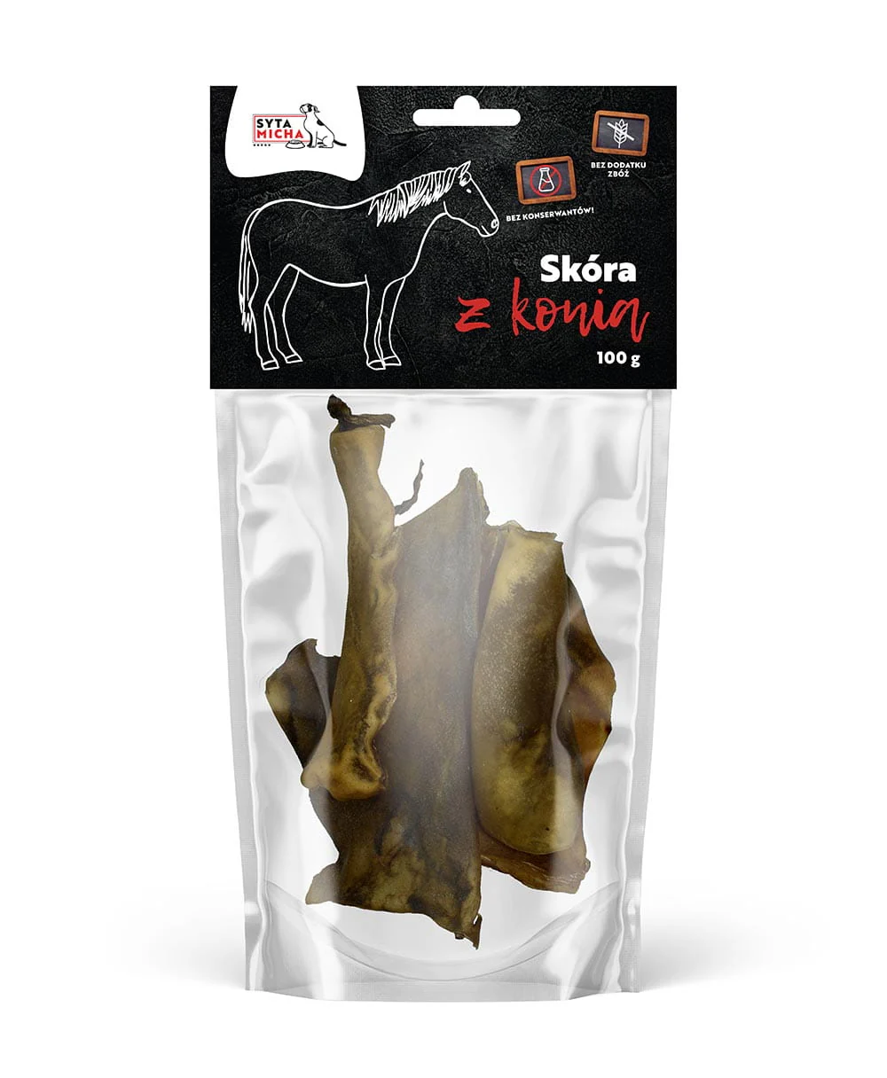 SYTA MICHA GRYZAK DLA PSA SUSZONA SKÓRA Z KONIA 100G