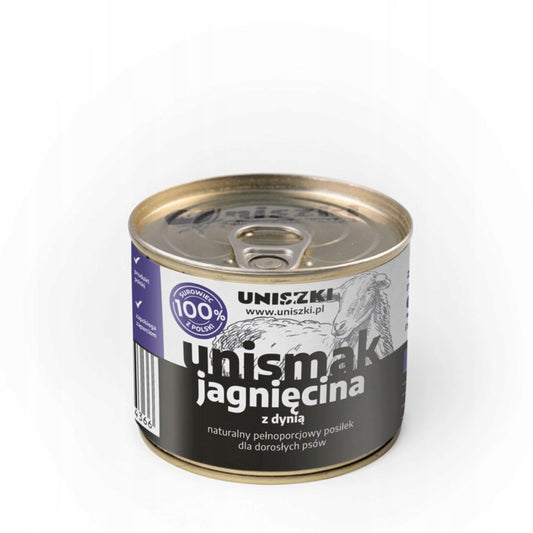 UNISZKI UNISMAK MOKRA KARMA DLA PSA JAGNIĘCINA Z KURCZAKIEM I DYNIĄ 200G