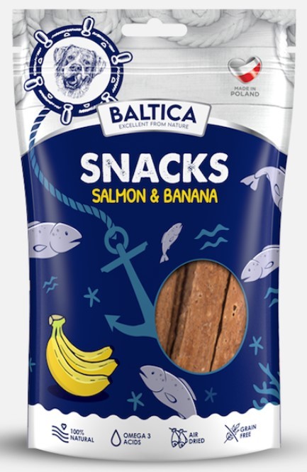 BALTICA EXCELLENT PRZYSMAKI DLA PSA SNACKS SALMON & BANANA 80G