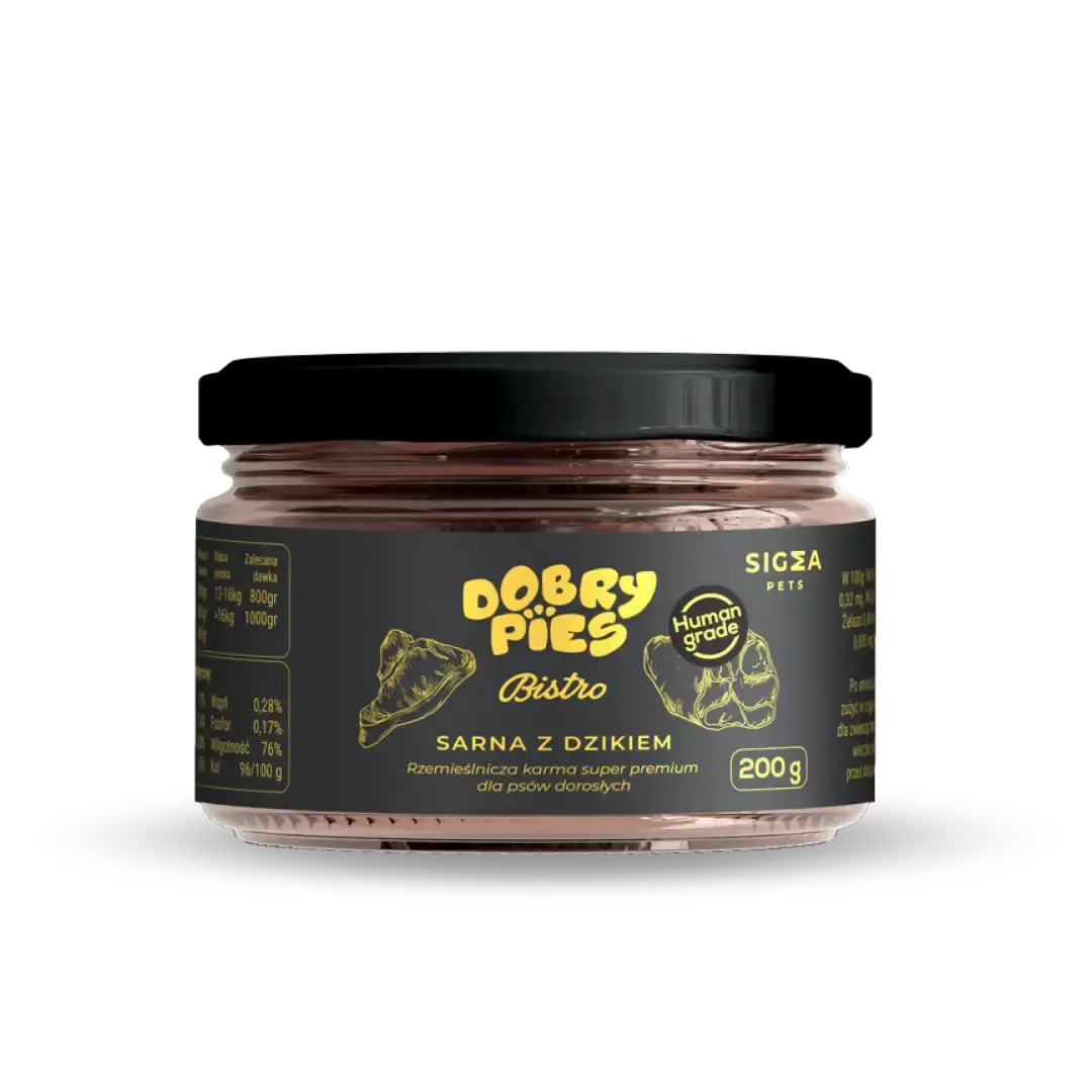 DOBRY PIES BISTRO MOKRA KARMA PIES SARNA Z DZIKIEM 200G