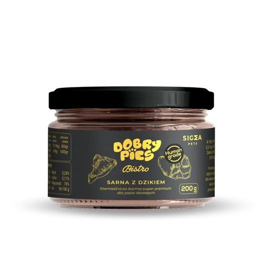 DOBRY PIES BISTRO MOKRA KARMA PIES SARNA Z DZIKIEM 200G