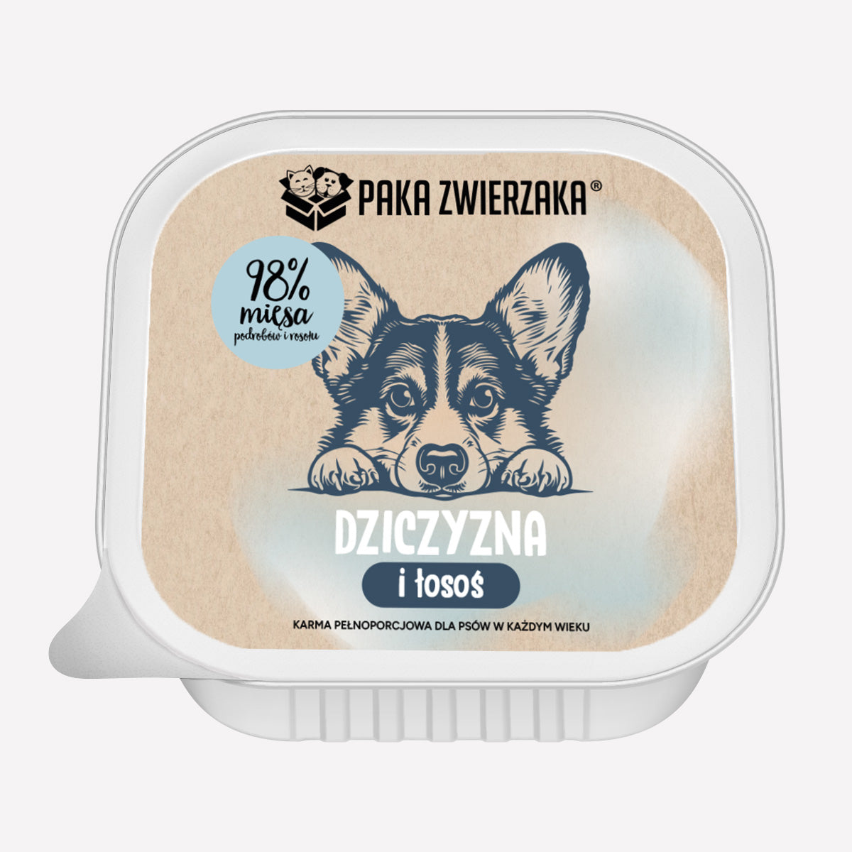 PAKA ZWIERZAKA MOKRA KARMA DLA PSA TACKA DZICZYZNA I ŁOSOŚ 150G
