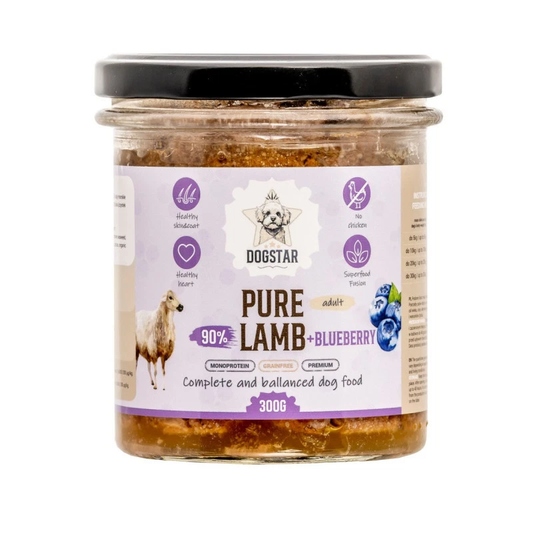 DOGSTAR MOKRA KARMA DLA PSA PURE JAGNIĘCINA Z BORÓWKAMI 300G