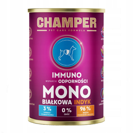 CHAMPER MOKRA KARMA DLA PSA IMMUNO MONOBIAŁKOWA INDYK 400G