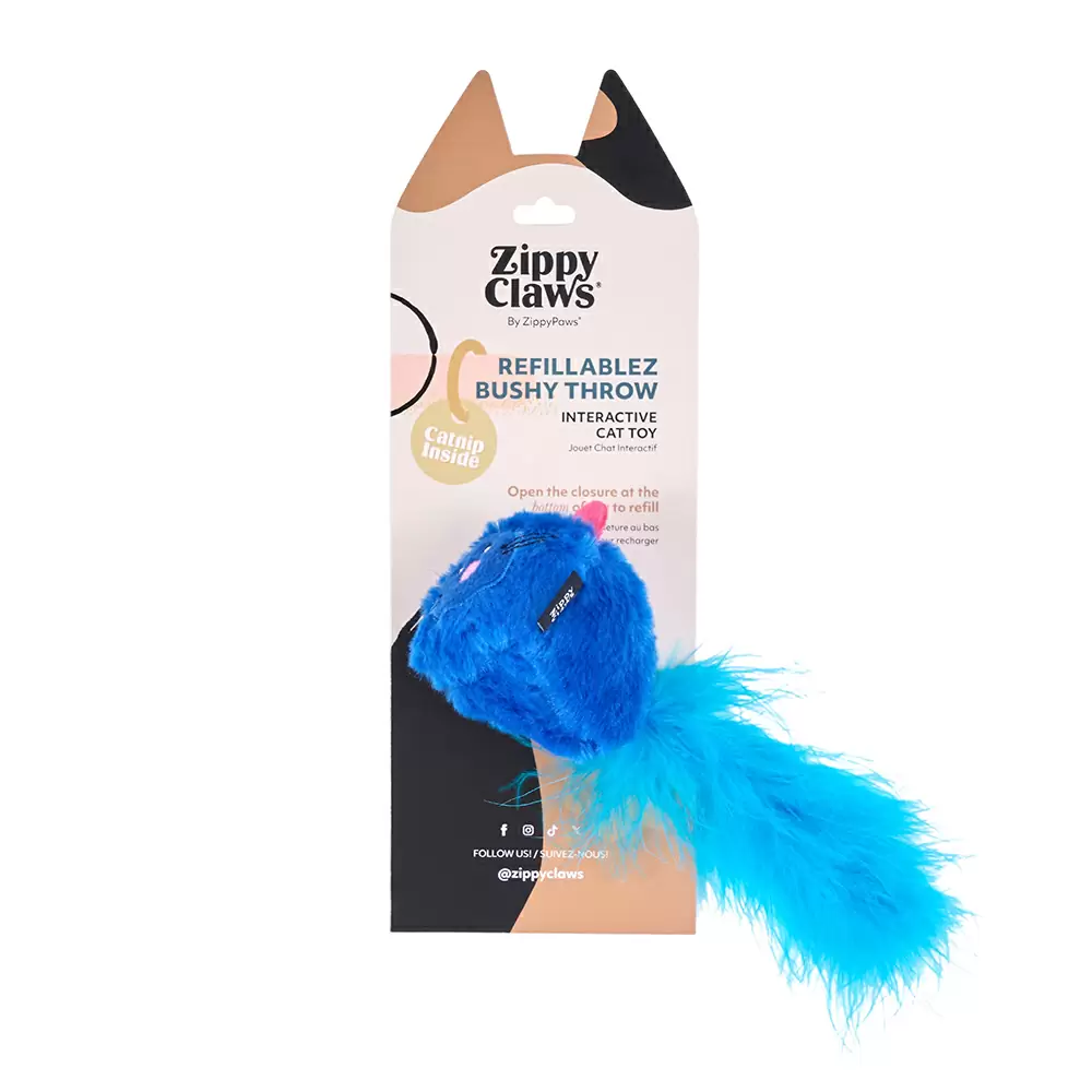 ZIPPY CLAWS REFILLABLEZ BUSHY THROW MOUSE