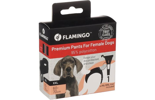 FLAMINGO DOG PANTS LUVLY XXL - BLACK