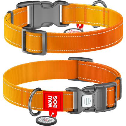 WAUDOG NYLON MONO OBROŻA PLASTIKOWY FASTEX L 25 MM POMARAŃCZOWY