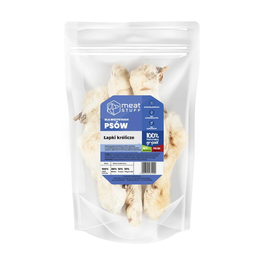 MEATSTUFF GRYZAK DLA PSA ŁAPKA KRÓLICZA Z FUTREM 500 G