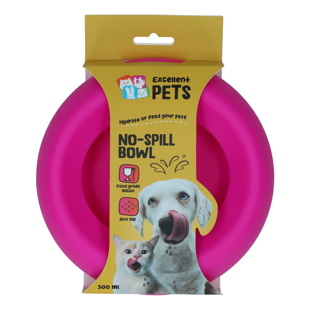 EXCELLENT PETS NO SPILL BOWL PINK S - MISKA