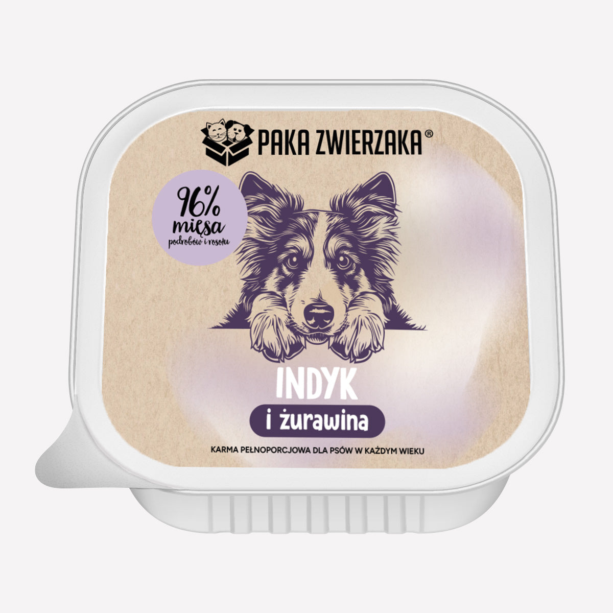 PAKA ZWIERZAKA MOKRA KARMA DLA PSA TACKA INDYK I ŻURAWINA 150G