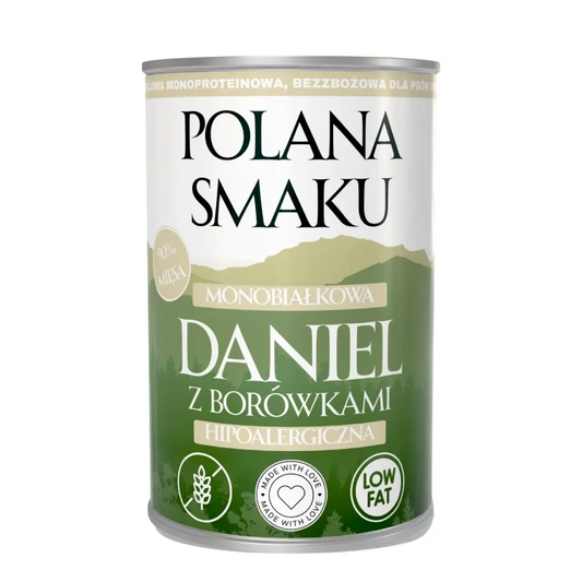 POLANA SMAKU MOKRA KARMA PIES DANIEL Z BORÓWKAMI 400G