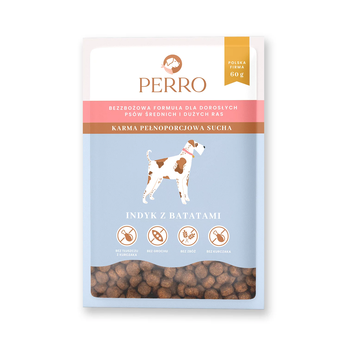 PERRO SUCHA KARMA DLA PSA INDYK Z BATATAMI M/L 60G