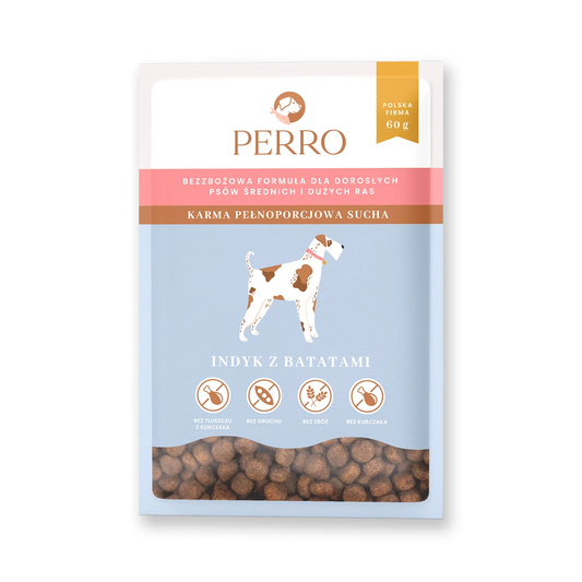 PERRO SUCHA KARMA DLA PSA INDYK Z BATATAMI M/L 60G