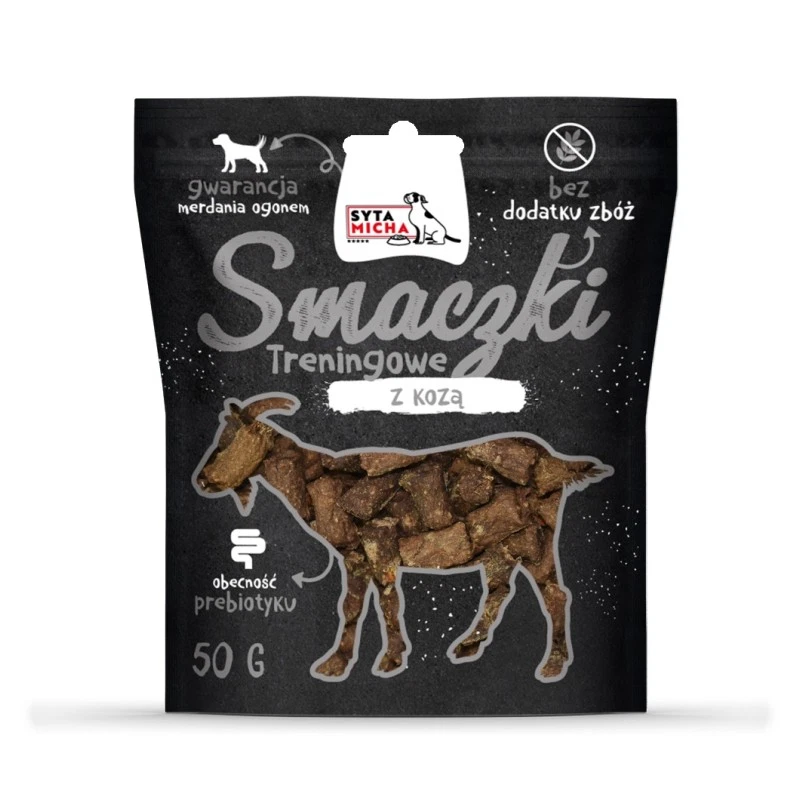 SYTA MICHA BLACK PRZYSMAKI DLA PSA SMACZKI TRENINGOWE Z KOZĄ 50G