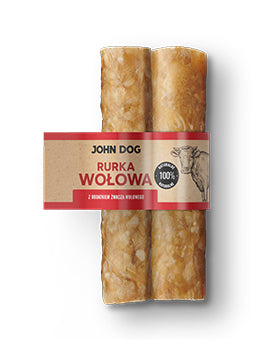JOHN DOG PP SUSZONY GRYZAK DLA PSA RURKA WOŁOWA Z DODATKIEM ŻWACZA 2 SZT 15CM
