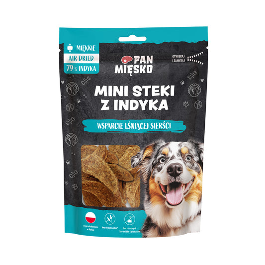 PAN MIĘSKO PRZYSMAKI DLA PSA MINI STEKI Z INDYKA 80G