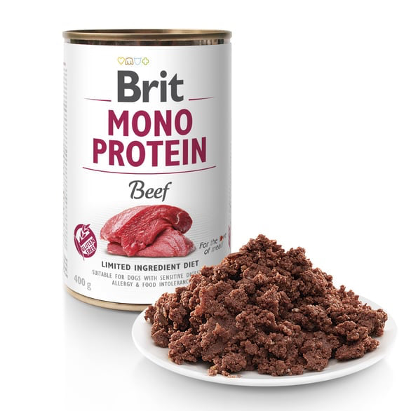 BRIT MONO MOKRA KARMA DLA PSA BEEF 400G
