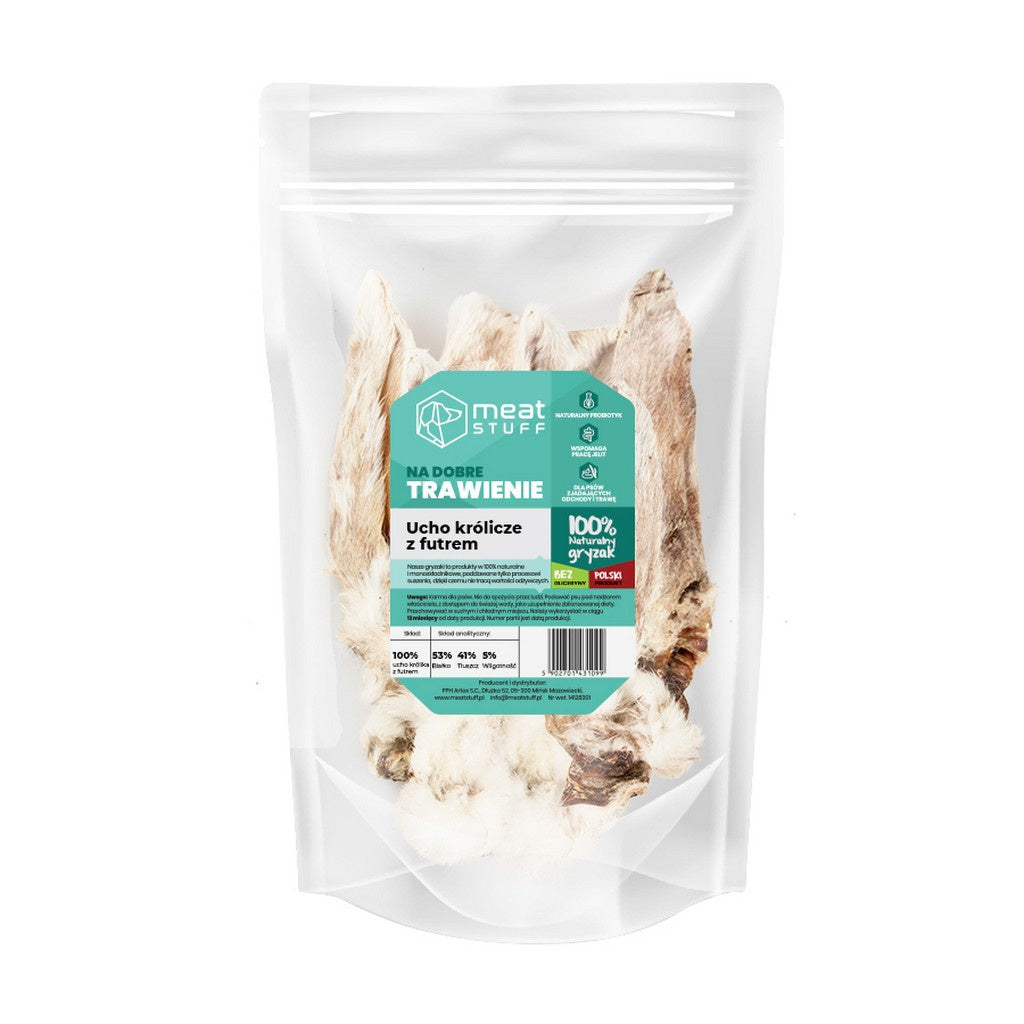 MEATSTUFF GRYZAK DLA PSA UCHO KRÓLICZE Z FUTREM 5SZT