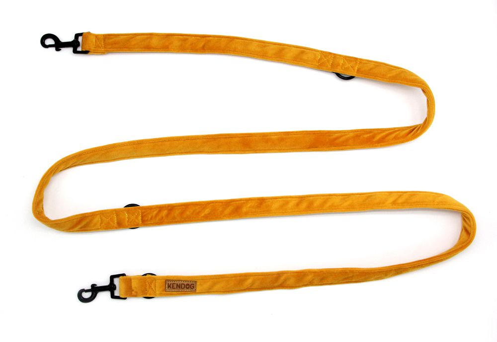 KENDOG SMYCZ PRZEPINANA VELVET YELLOW 200 CM 2CM