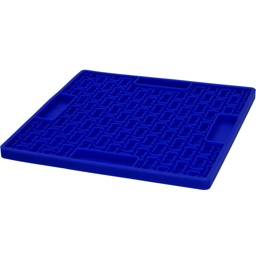 EAT SLOW LIVE LONGER LICK MAT BONES BLUE