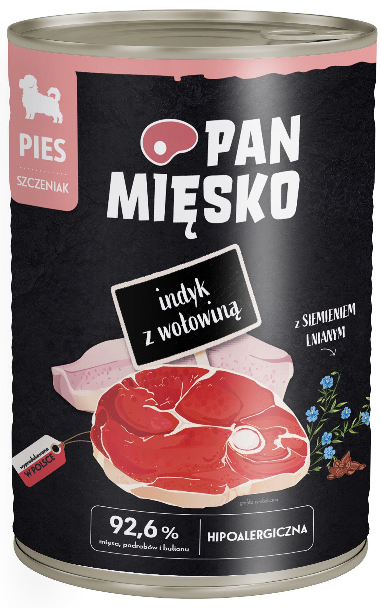 PAN MIĘSKO JUNIOR MOKRA KARMA DLA PSA INDYK Z WOŁOWINĄ 400G