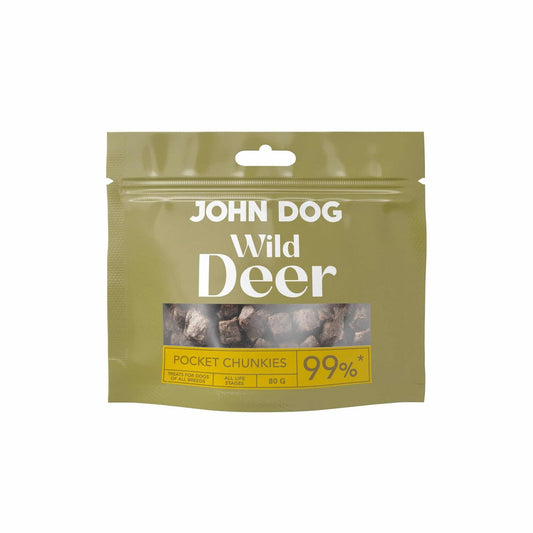 JOHN DOG PRZYSMAKI DLA PSA CHUNKIES WILD POCKET Z JELENIA 80G