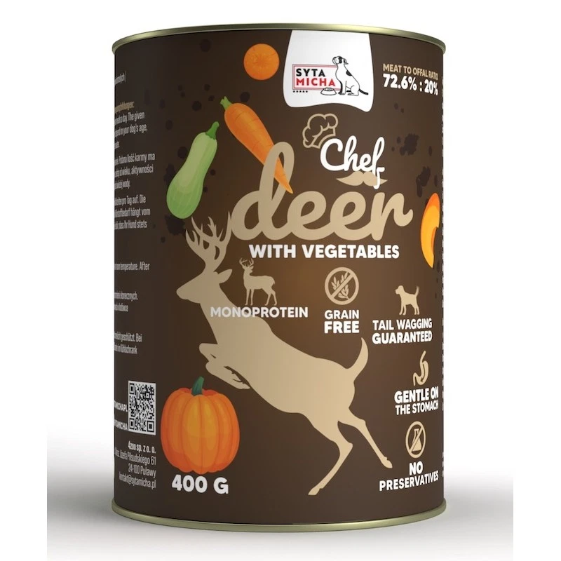 SYTA MICHA CHEF MOKRA KARMA DLA PSA JELEŃ Z WARZYWAMI 400G