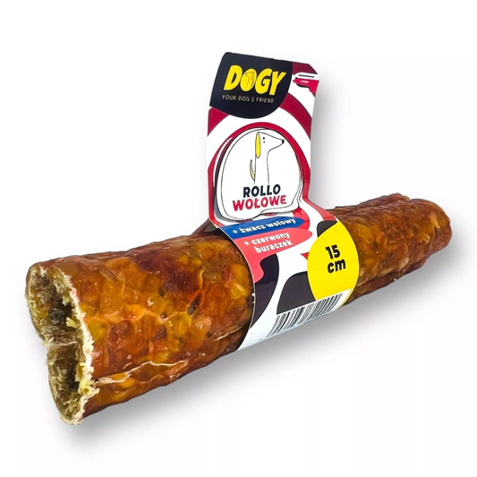 DOGY ROLLO WOŁOWE 15CM DLA PSA - DO WYPEŁNIENIA