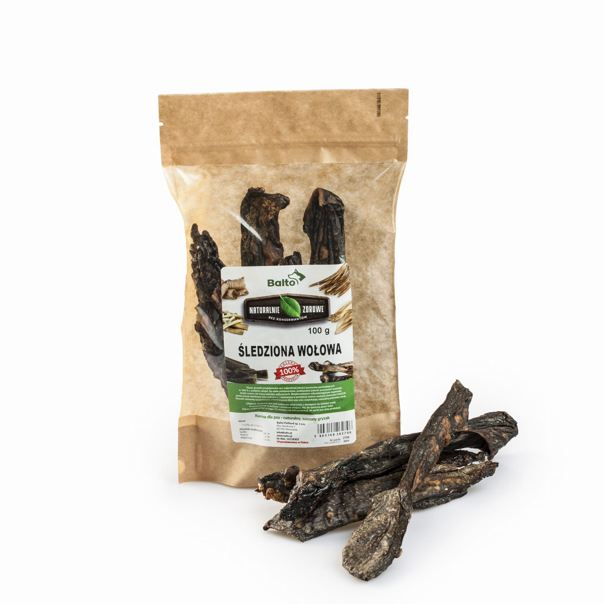 BALTO GRYZAK DLA PSA ŚLEDZIONA WOŁOWA 100G