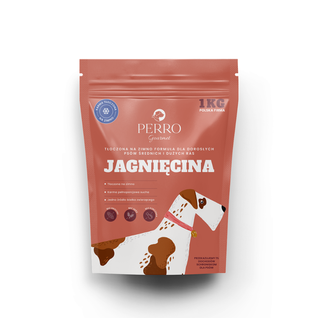 PERRO GOURMET SUCHA KARMA PIES TŁOCZONA NA ZIMNO JAGNIĘCINA 1KG