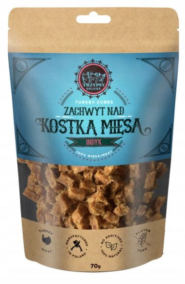 HAPPY SNACKY ZACHWYT NAD KOSTKĄ MIĘSA PRZYSMAKI DLA PSA Z INDYKA 70G
