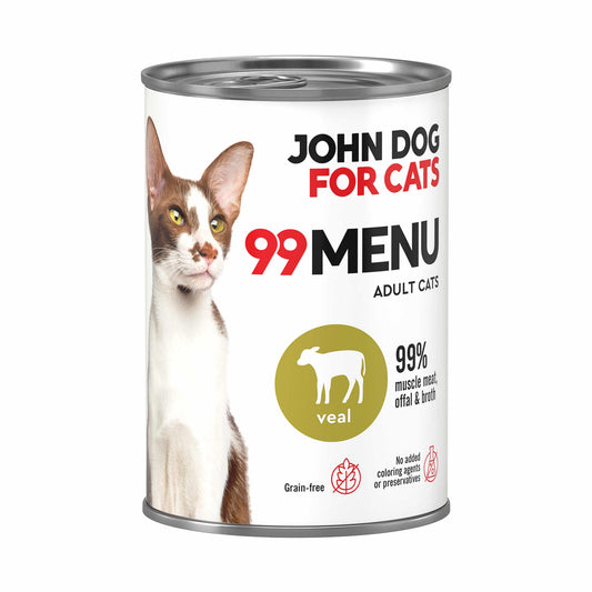 JOHN DOG 99MENU MOKRA KARMA KOT CIELĘCINA 400G