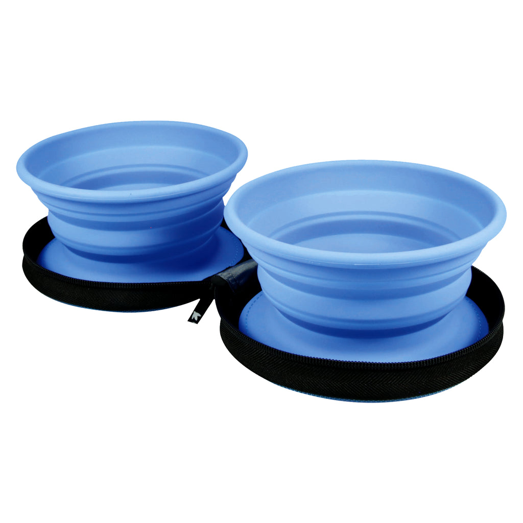 KIWI WALKER TRAVEL DOUBLE BOWL NIEBIESKIE