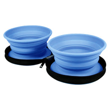 KIWI WALKER TRAVEL DOUBLE BOWL NIEBIESKIE