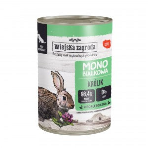 WIEJSKA ZAGRODA MONO MOKRA KARMA DLA PSA KRÓLIK 400G