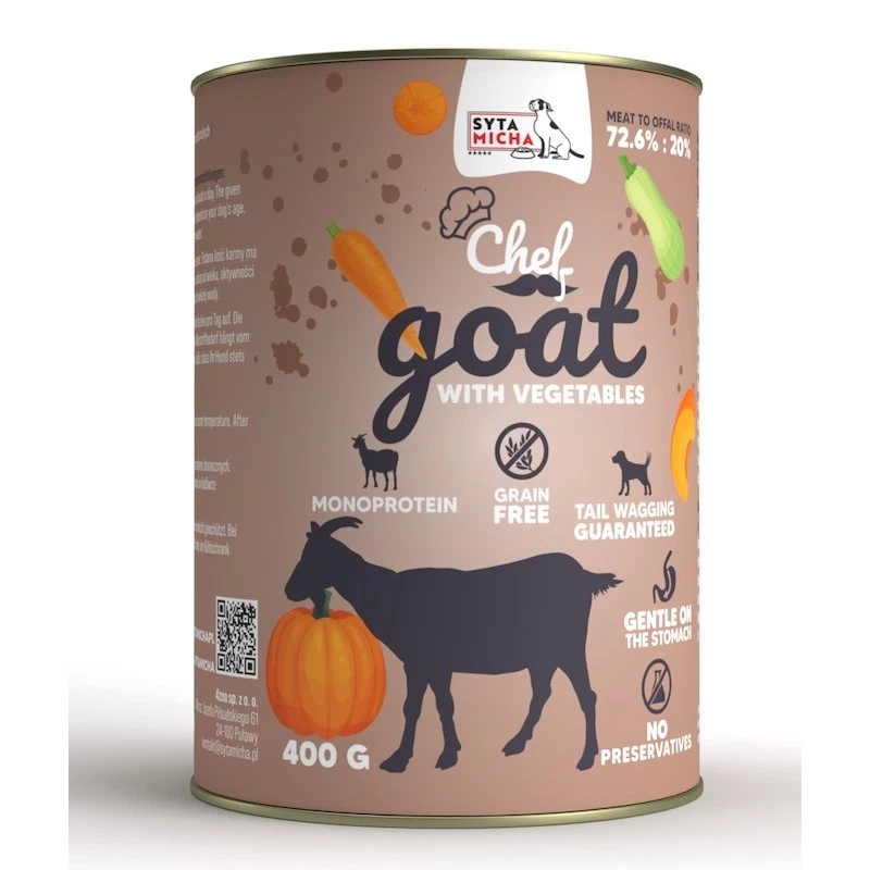 SYTA MICHA CHEF MOKRA KARMA DLA PSA KOZA Z WARZYWAMI 400G