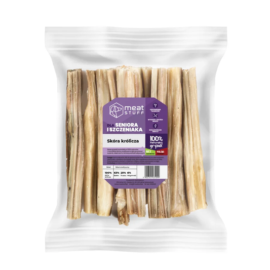 MEATSTUFF GRYZAK DLA PSA SKÓRA KRÓLICZA 15CM 100G