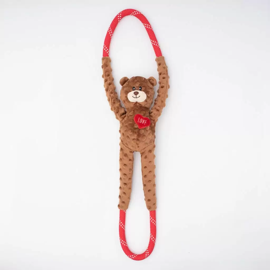 ZIPPY PAWS ROPE TUGZ LOVEABLE BEAR