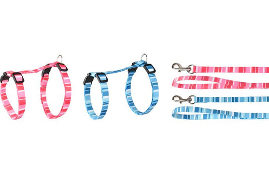FLAMINGO CAT HARNESS WITH LEASH KITTEN ALFRY MULTIPLE COLOURS 15-25CM 20-35CM 100CM 10MM