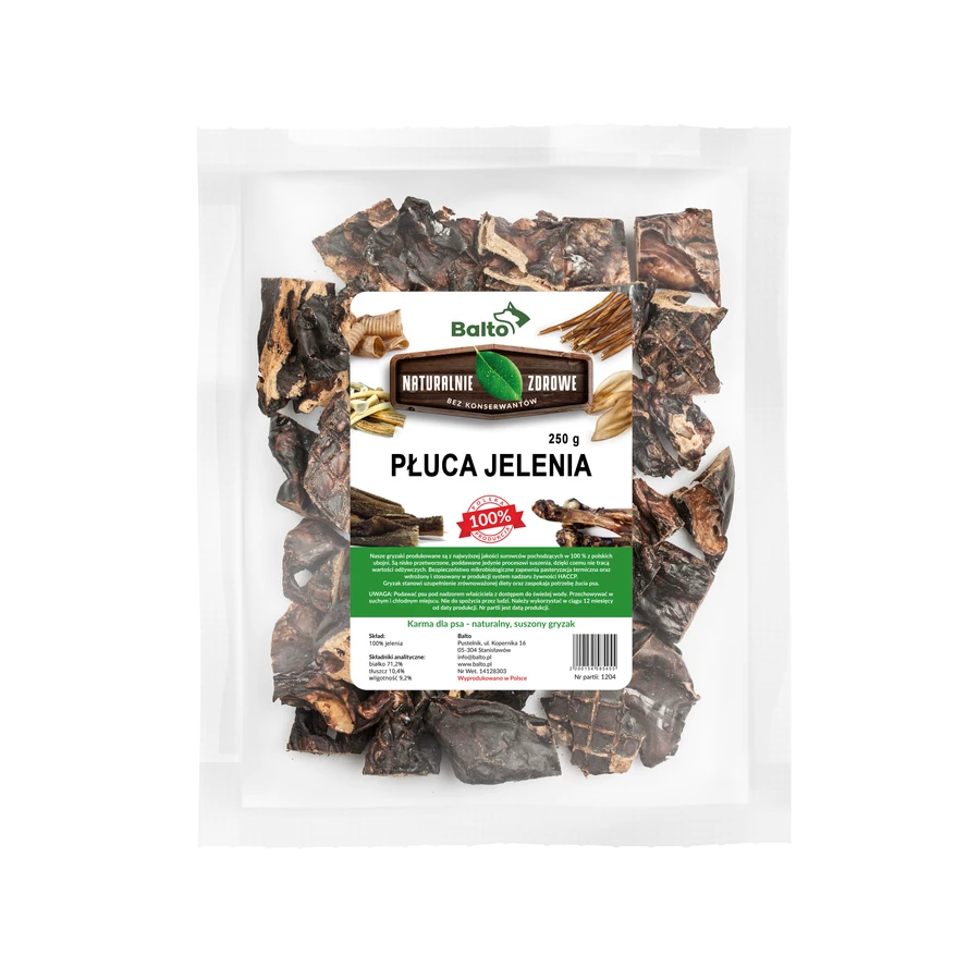 BALTO GRYZAK DLA PSA PŁUCA JELENIA 250G