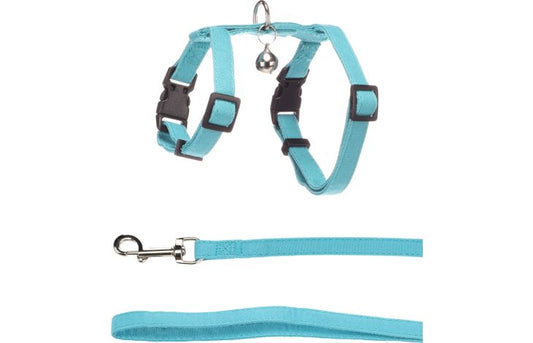 FLAMINGO CAT HARNESS WITH LEASH KITTEN LOMI LIGHT BLUE 15-22CM 20-30CM 120CM 10MM