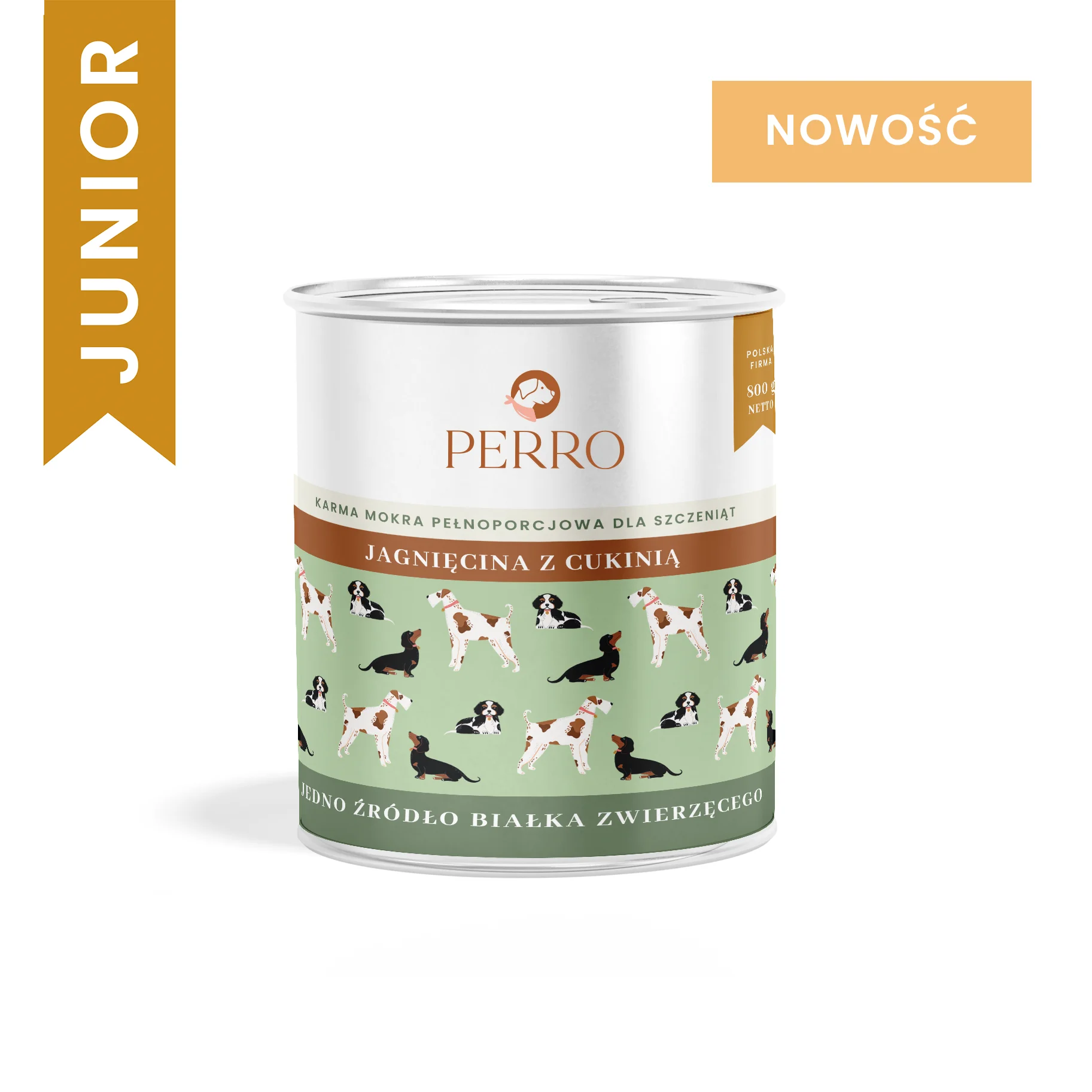 PERRO MOKRA KARMA DLA PSA JAGNIĘCINA Z CUKINIĄ JUNIOR 800G