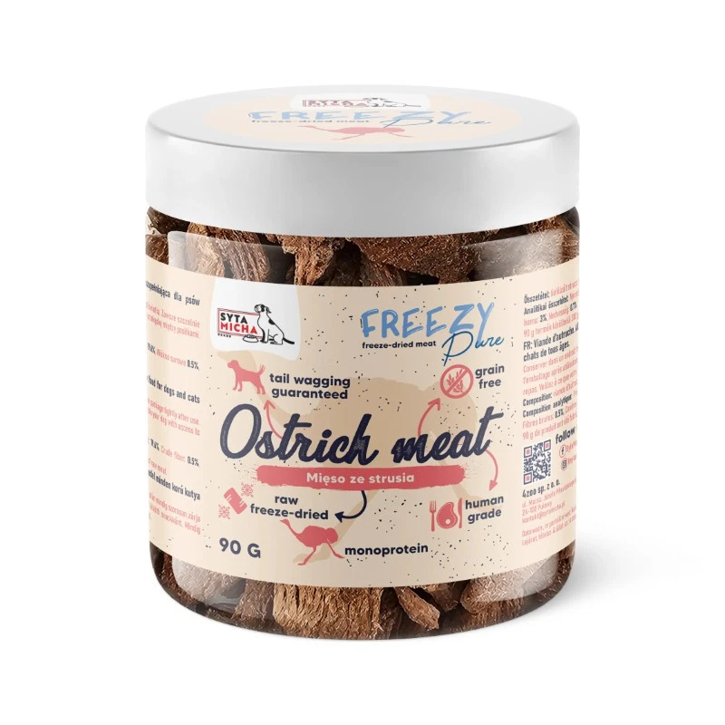 SYTA MICHA FREEZY PURE PRZYSMAKI DLA PSA LIO MIĘSO ZE STRUSIA 90G
