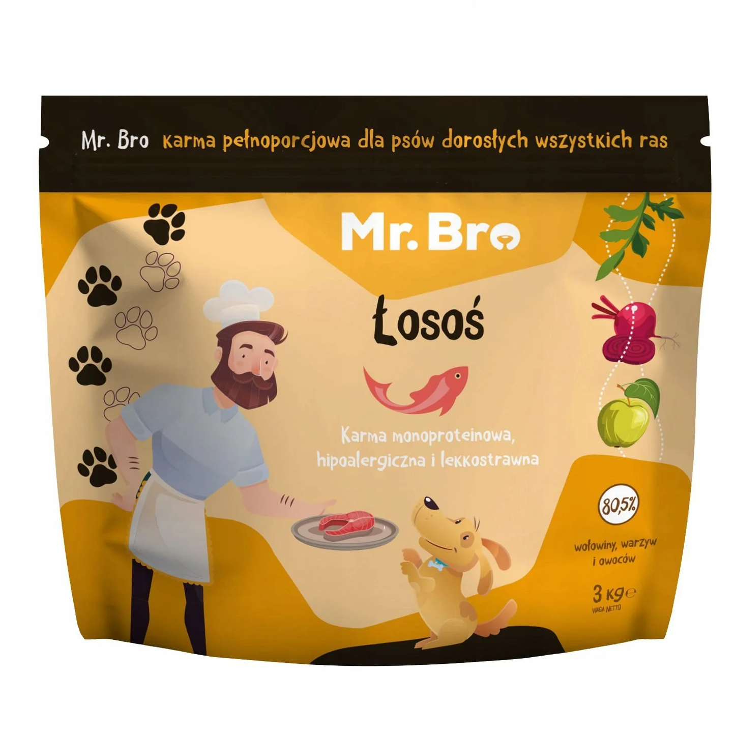 MR BRO SUCHA KARMA PIES ŁOSOŚ 3KG