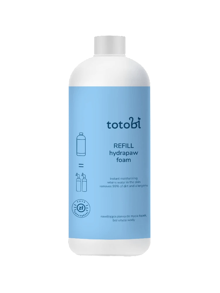TOTOBI REFILL HYDRAPAW NAWILŻAJĄCA PIANKA DO MYCIA ŁAPEK BEZ UŻYCIA WODY 500ML
