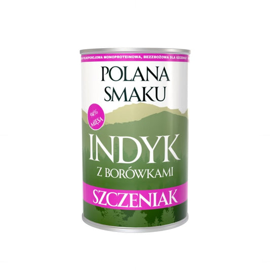 POLANA SMAKU JUNIOR MOKRA KARMA PIES INDYK Z BORÓWKAMI 400G