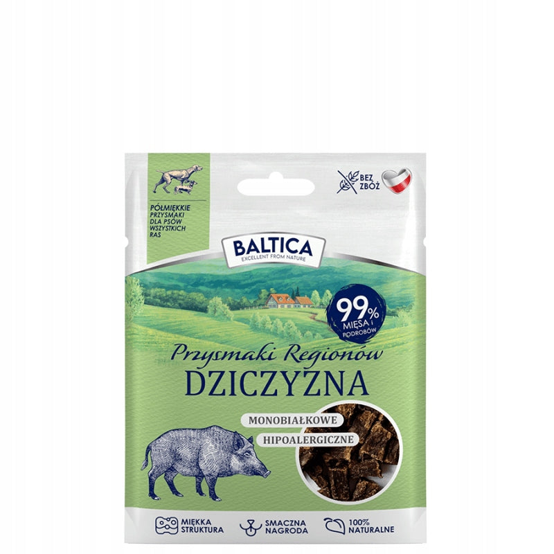 BALTICA SMAKI REGIONÓW PRZYSMAKI DLA PSA PÓŁMIĘKKIE DZICZYZNA 30G