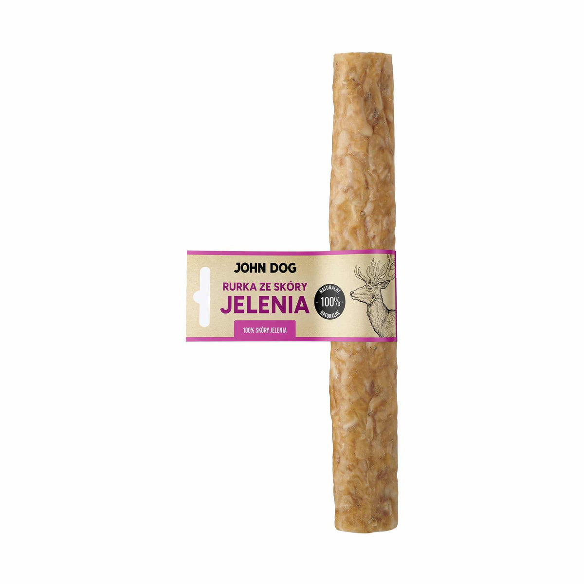 JOHN DOG SUSZONY GRYZAK DLA PSA RURKA ZE SKÓRY JELENIA 25CM