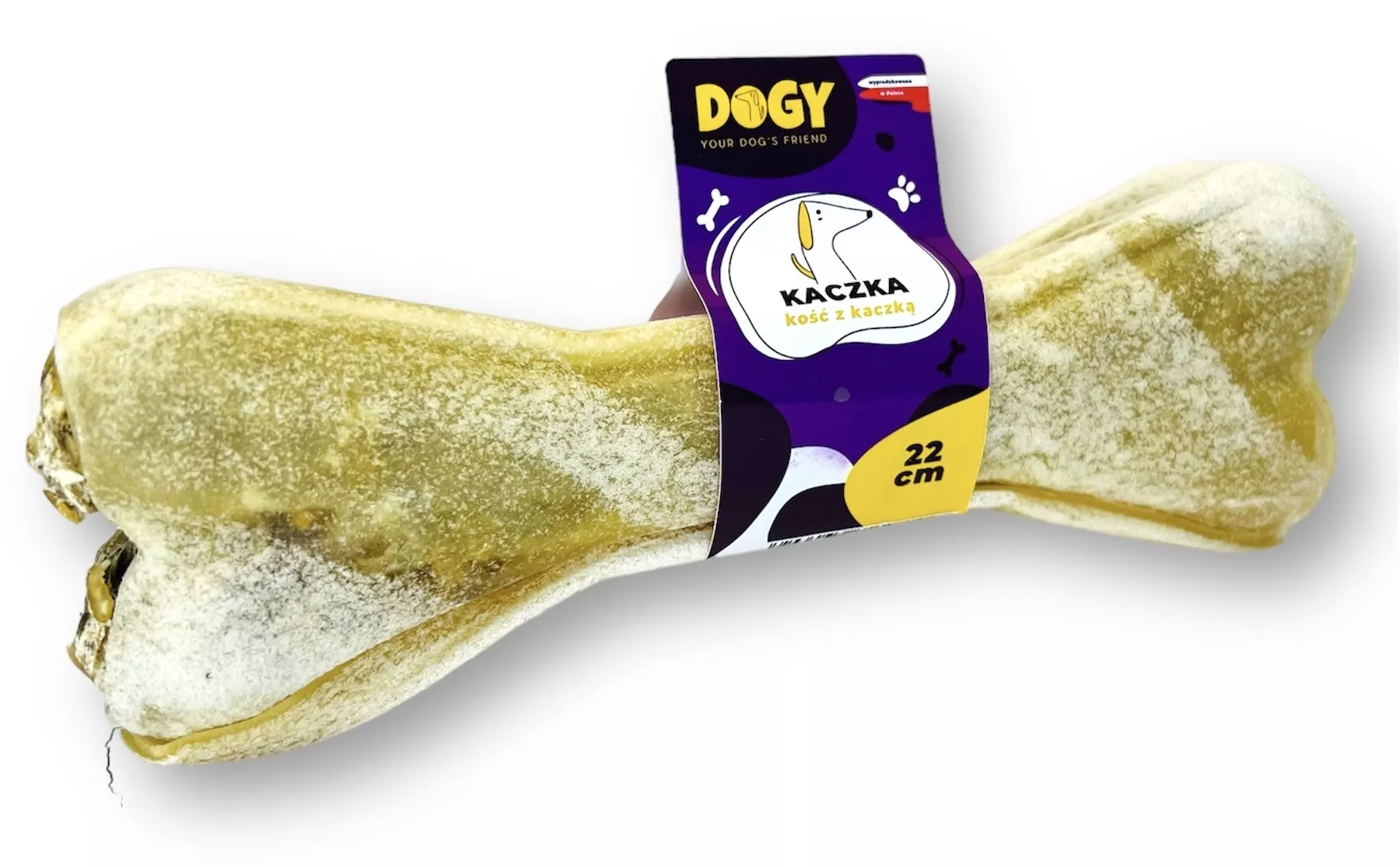 DOGY KOŚĆ Z KACZKĄ I JABŁKIEM 22CM - KOŚĆ DO GRYZIENIA I ŻUCIA