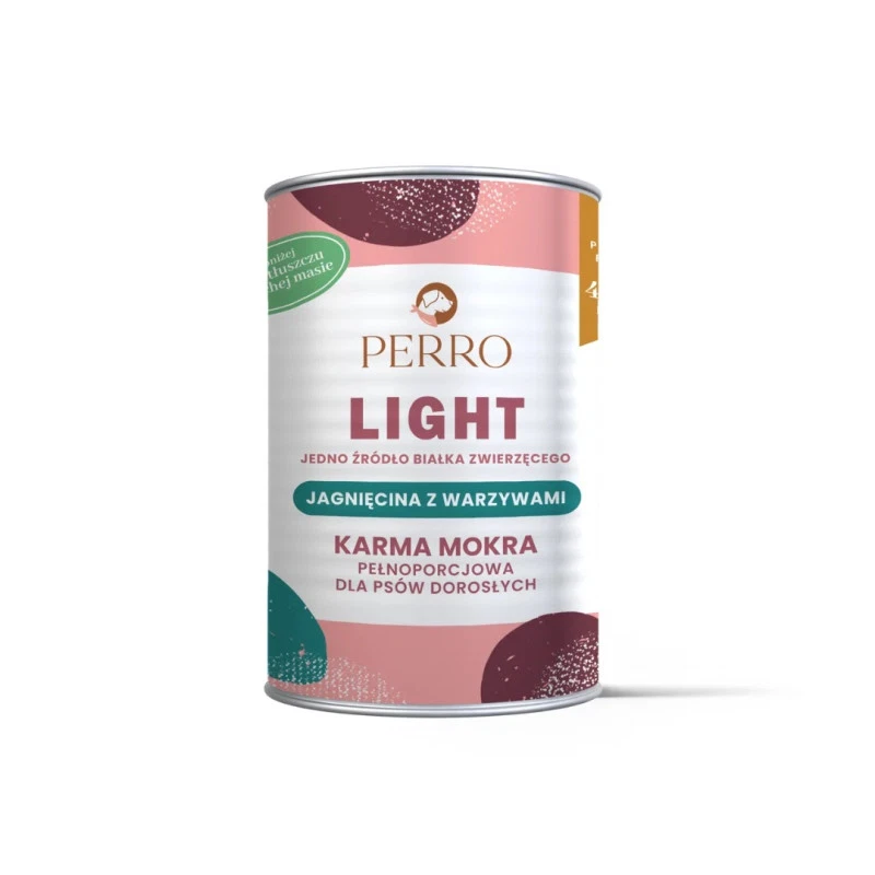 PERRO LIGHT MOKRA KARMA DLA PSA JAGNIĘCINA Z WARZYWAMI 400G